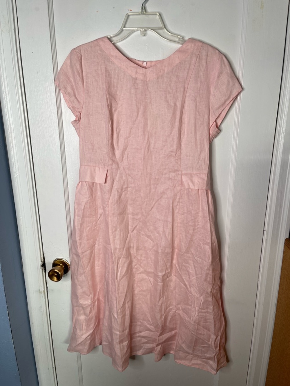 Lintico Linen Dress Medium Pale Ballet Pink Midi Modest Ladies M New Nwt Blush